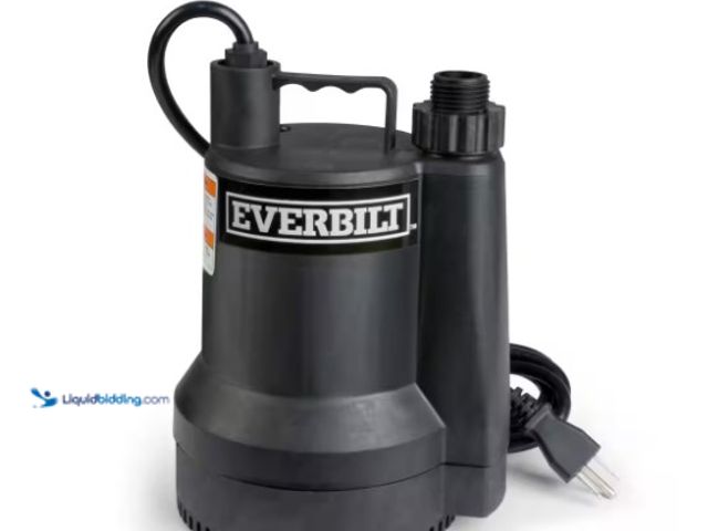 Lot 49-1516676 - Everbilt 1/6 HP Plastic Submersible Utility Pump, Model # SUP54-HD, unused, unable to test.  Ref#HD-...