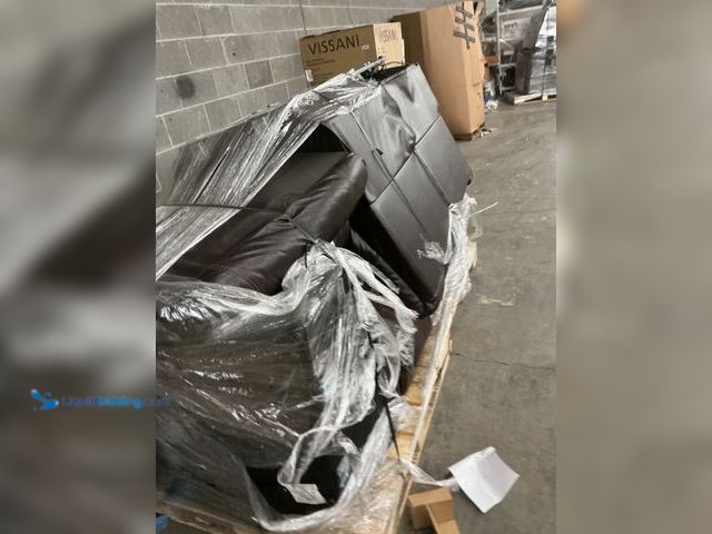 Lot 49-5484690 - Brown Leather Couch (missing cord) (some tears) (scuffs and scratches) (unable to test) Used