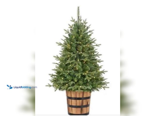 Lot 49-1540820 - HOME ACCENTS Holiday 4ft Fraser Fir Potted LED Pre-Lit Tree, Slightly used, Tested works.  Ref#HOL11...