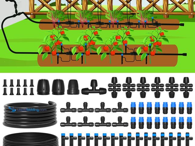 Lot 49-3511862 - MIXC 230FT Quick-Connect Drip Irrigation System Kit, Automatic Garden Watering System with 1/4" & 1/...