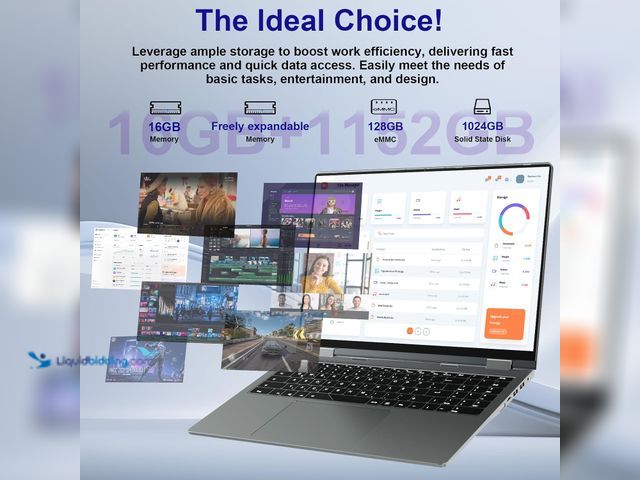 Lot 49-5552488 - jumper 16 inch Convertible Laptop, 2 in 1 Laptop Computer with 16GB RAM 1152GB Storage, IPS FHD 360 ...