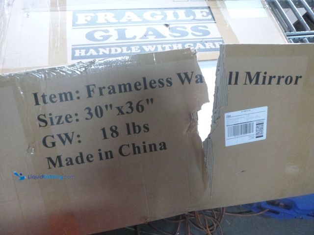 Lot 49-3466079 - Better Bevel Frameless Rectangle Mirror | 30" x 36" Bathroom Wall Mirror w/Beveled Edge | Ultra-Flus...