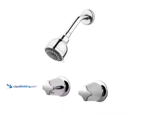 Lot 49-1567489 - Pfister Double Handle 3-Spray Tub and Shower Faucet 1.8 GPM with Adjustable Stream in. Polished Chro...