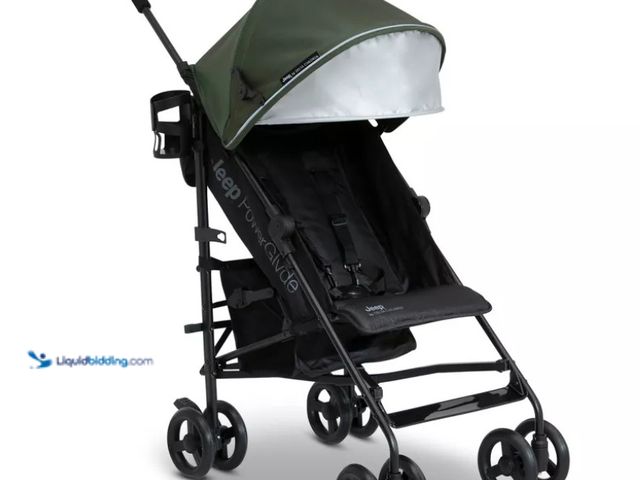 Lot 49-5560126 - Jeep PowerGlyde Lightweight Stroller by Delta Children - Olive Green. UPC: 080213125509. Unused