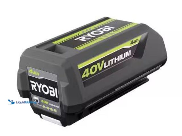 Lot 49-5436276 - RYOBI 40V Lithium-Ion 4.0 Ah Battery. Model # OP4040A1. Slightly used. Powers on.