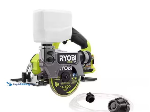 Lot 49-1567920 - RYOBI ONE+ HP 18V Cordless Handheld Wet/Dry Masonry Tile Saw (Tool Only), Model # PBLHTS01B, Slightl...