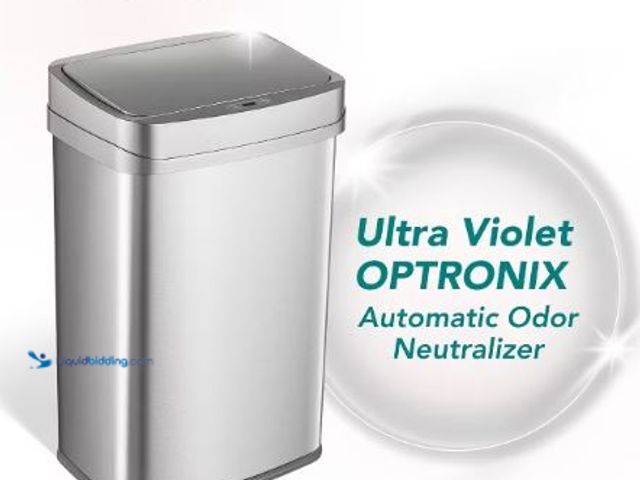 Lot 49-1558983 - Nine Stars Odor Neutralizing Touchless Infrared Motion Sensor Trash Can Rectangular, Model # 9437147...