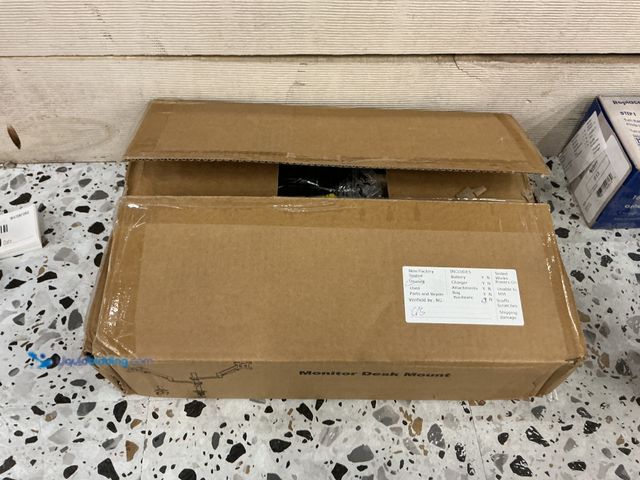 Lot 49-5485539 - Monitor desk mount. Black metal. Unused with hardware