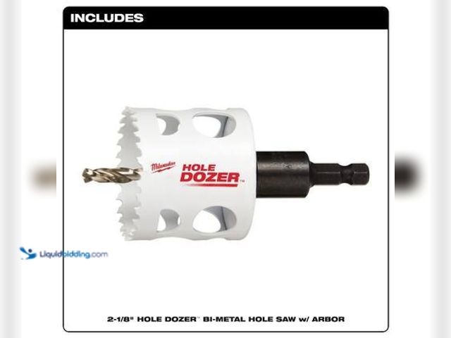 Lot 49-5544498 - Milwaukee 2-1/8 in. Hole Dozer Bi-Metal Hole Saw with 3/8 in. Arbor & Pilot Bit. Model # 49-56-9668....