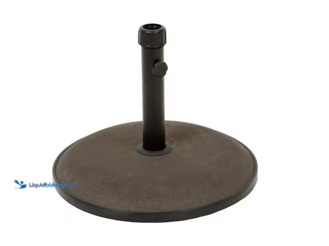 Lot 49-1622728 - 66 lbs. Outdoor Round Patio Umbrella Base in Brown Market Heavy-Duty Umbrella Stand Base for Patio O...