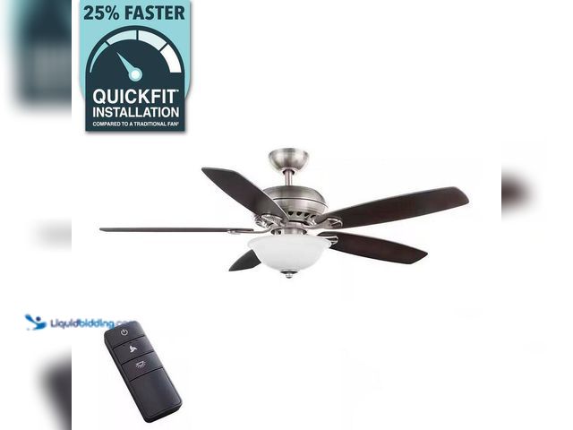 Lot 49-3529008 - Hampton Bay
Southwind II 52 in. Indoor LED Brushed Nickel Ceiling Fan with Light Kit, Reversible Bl...