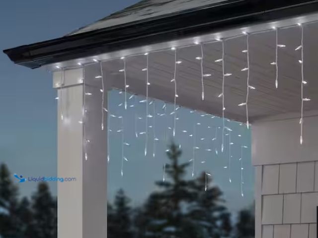 Lot 49-1542231 - (2)  Home Accents Holiday 200 Count Cool White Mini LED Icicle Lights, Model # 24RT2562415CW, Slight...