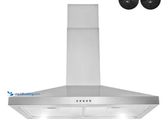 Lot 49-2025440 - Golden Vantage 30 in. 217 CFM Convertible Kitchen Wall Mount Range Hood in Stainless Steel with Push...