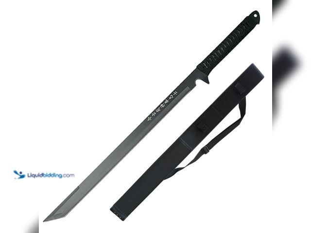 Lot 49-3481302 - Full Tang Stainless Steel Ninja Sword 27" Black - NEW - Features Superior Durability Made for Optima...