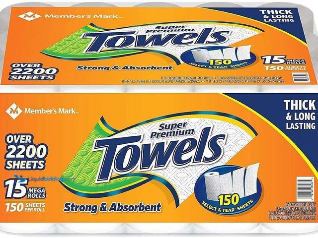 Lot 49-5554302 - Super Premium 2-Ply Paper Towels (15 Rolls, 146 Sheets per Roll) Model # B07W4RR3W4 Unused