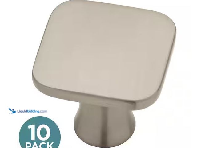 Lot 49-5573296 - Liberty
10-Pack Lindley 1-3/16 in. (31 mm) Modern Satin Nickel Square Cabinet Knobs, Unused in a PK...