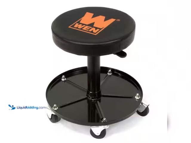 Lot 49-2001199 - WEN 300 lbs. Capacity Pneumatic Rolling Mechanic Stool, Model # 73012T, Unused, Has attachments.   R...
