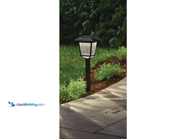 Lot 49-3616859 - Hampton Bay Terrace Park 10 Lumen Black LED Weather Resistant Outdoor Solar Path Light with Plastic ...