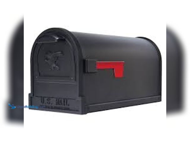 Lot 49-5489008 - Architectural Mailboxes Arlington Textured Black, Large, Steel, Post Mount Mailbox. Model # AR15B0AM...