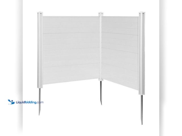 Lot 49-2024868 - SKYSHALO 2 Panels Outdoor Privacy Screen, 50 x 50 in. Air Conditioner Fence with 27.6 in. Stakes, Vi...