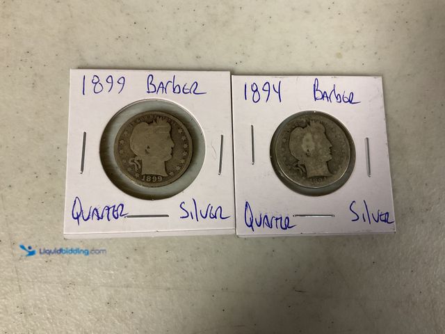 Lot 49-1830717 - LOT OF 2 SILVER BARBER QUARTERS INCLUDING 1894 AND 1899 #COINS0219