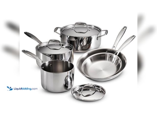 Lot 49-3537921 - Tramontina
Signature Tri-Ply Clad 8-Piece Stainless Steel Cookware Set Unused