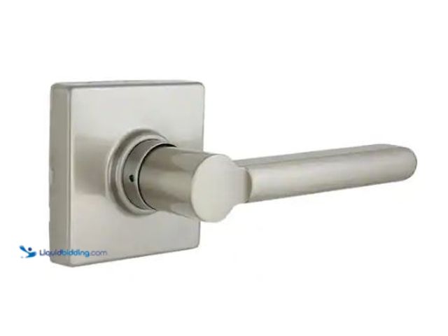 Lot 49-1569158 - Lot of (2) Defiant Tonebridge Satin Nickel Hall/Closet Door Handle with Square Rose, Model # 32LS3X2...