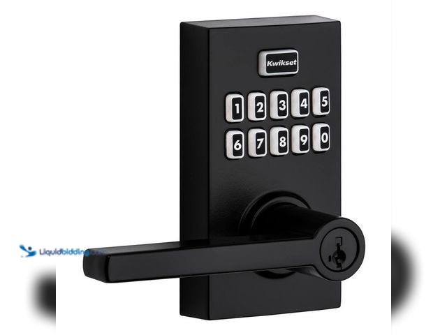 Lot 49-5463790 - Kwikset
SmartCode 917 Matte Black Contemporary Keypad Electronic Single-Cylinder Halifax Door Handl...