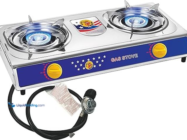 Lot 49-3510681 - Vivicreate 2 Burner Propane Gas Stove Outdoor Cooking Portable Double Burner Propane Cooktop Gas Bur...