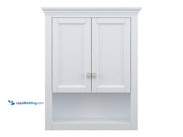 Lot 49-5549717 - Home Decorators Collection Lamport 26 in. W x 8 in. D x 32 in. H Bathroom Storage Wall Cabinet in Wh...