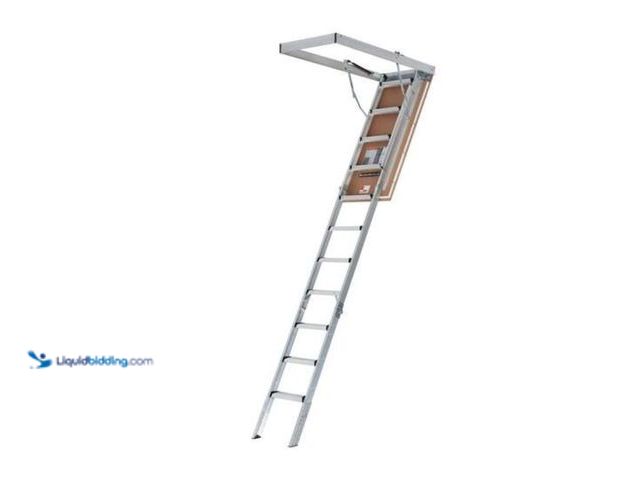 Lot 49-2006615 - Louisville Ladder Energy Efficient 7 ft. 8 in. to 10 ft. 3 in., 25.5 in. x 54 in. Insulated Aluminum...