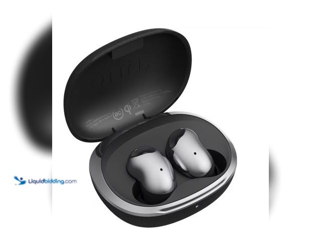 Lot 49-1631034 - Onn. Wireless Earphones (Silver) with Adaptive Noise Cancellation & Black Charging Case, Model # 248...