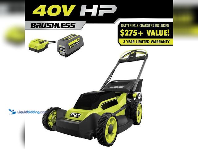 Lot 49-5413836 - RYOBI
40V HP Brushless 20 in. Cordless Electric Battery Walk Behind Self-Propelled Lawn Mower with ...