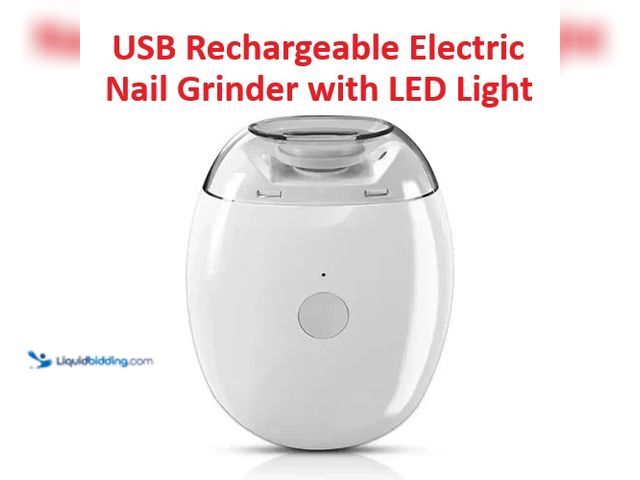 Lot 49-1616166 - USB Rechargeable Electric Nail Grinder with LED Light White - NEW - Make nail care safer, easier, an...