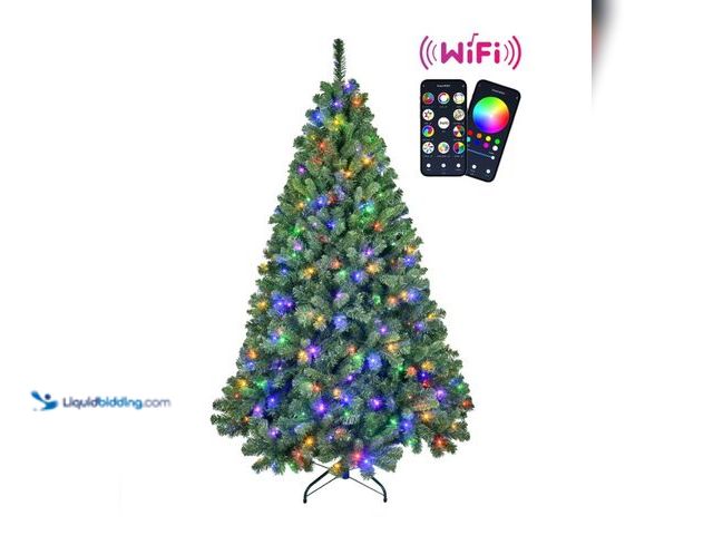 Lot 49-1546899 - Bringstar 6ft Pre Lit Smart Christmas Tree with 280 Multi-Color LED Lights, App Controlled Artificia...