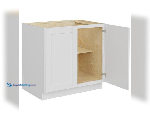 Lot 49-3617630 - Mill's Pride Richmond Verona White 34.5 in. H x 36 in. W x 24 in. D Plywood Laundry Room Sink Base C...