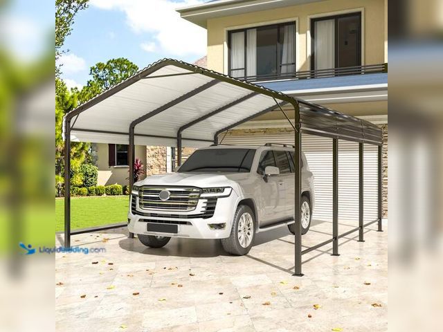 Lot 49-5452084 - VIWAT
10 ft. W x 15 ft. D Metal Carport, Car Canopy and Shelter. Item is unused, slightly bent on c...