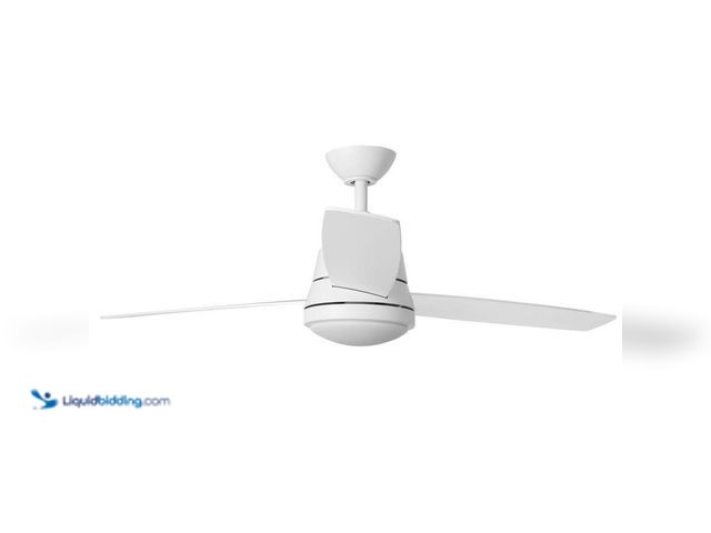 Lot 49-5414305 - Hampton Bay Caprice 52 in. Integrated LED Indoor Matte White Ceiling Fan with Light Kit and Remote C...