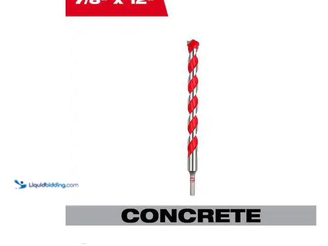 Lot 49-1579046 - Milwaukee 7/8 in. x 10 in. x 12 in. Carbide Hammer Drill Bit for Concrete, Stone, Masonry Drilling M...