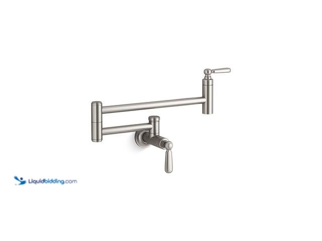Lot 49-3523207 - KOHLER
Edalyn By Studio McGee Wall Mount Pot Filler in Vibrant Stainless (attachments and hardware ...