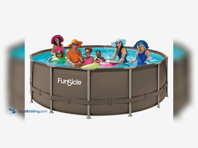 Lot 49-5410847 - Funsicle 14' x 48" Oasis Designer Pool, Round Above Ground Swimming Pool, Includes SFX1500 SkimmerPl...