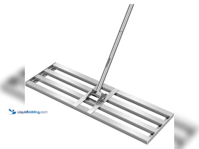 Lot 49-2021740 - VIVOSUN 72 in. x 30 in. x 10 in. Stainless Steel Lawn Leveling Rake with Handle for Smooth Soil. Mod...