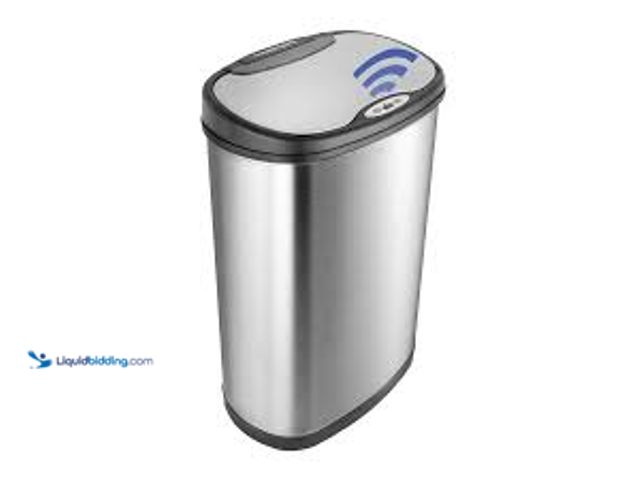 Lot 49-5559233 - Nine Stars Automatic Kitchen Trash Can, 13.2 Gallon Stainless Steel, Motion Sensor Hands free Soft C...