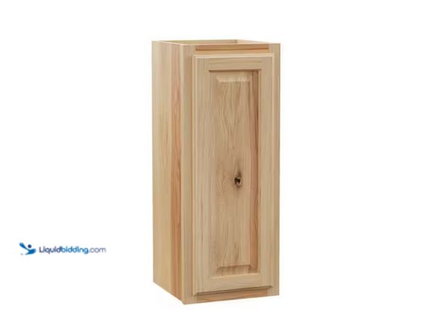 Lot 49-2000012 - Hampton Bay Hampton 12 in. W x 12 in. D x 30 in. H Assembled Wall Kitchen Cabinet in Natural Hickory...