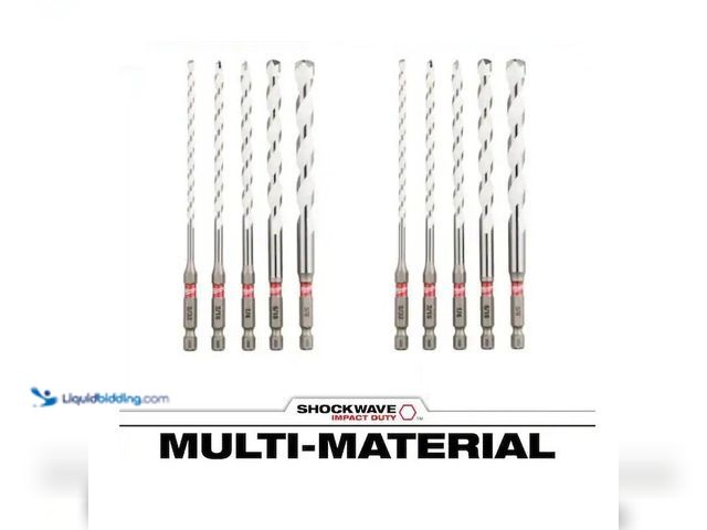 Lot 49-3637848 - Lot of (2) Milwaukee SHOCKWAVE Carbide Multi-Material Drill Masonry Bits Set (5-Pcs Per Pack; 2 Pack...