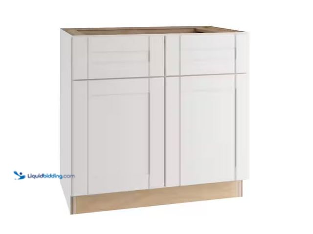 Lot 49-5555252 - Contractor Express Cabinets
Arlington Vesper White Plywood Shaker Stock Assembled Sink Base Kitchen...