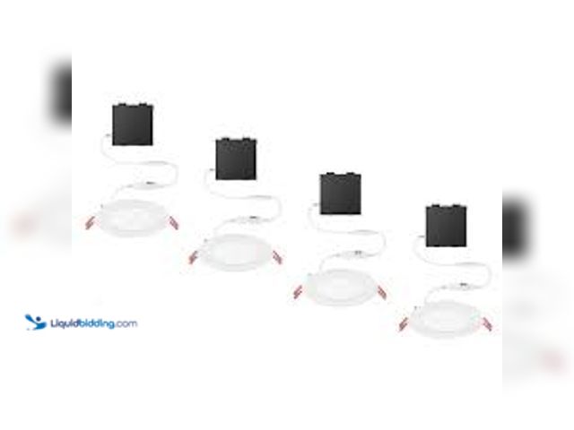 Lot 49-5415423 - Commercial Electric Premium Series 4 in. LED, 2-Level Lumen Select, Ultraslim Canless Recessed Light...