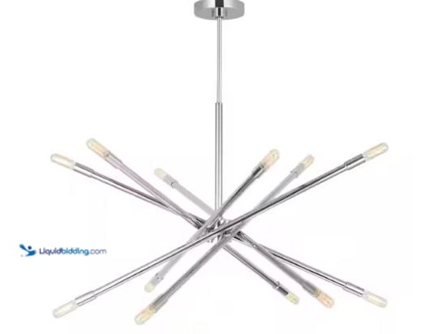 Lot 49-1630754 - Generation Lighting Eastyn Large 12-Light Polished Nickel Sputnik Chandelier (MSRP $450.00) Model # ...
