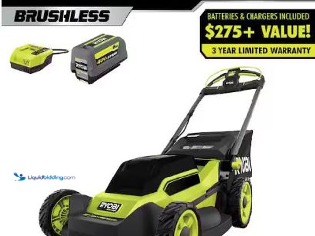 Lot 49-1517146 - RYOBI
40V HP Brushless 20 in. Cordless Electric Battery Walk Behind Self-Propelled Lawn Mower with ...
