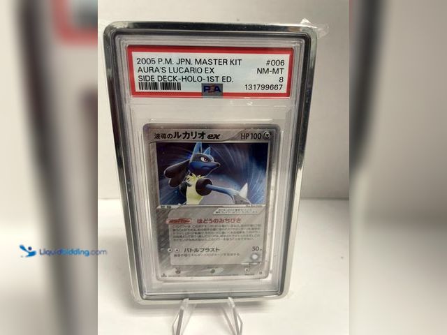 Lot 49-910538 - Aura’s Lucario EX 006/012 – Master Kit (Holo 1st Ed.) - PSA 8 - 2005 Pokémon TCGOpens in a new windo...